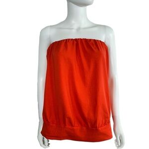 Women’s Reddish Orange Wrapped Summer Elastic Tube Top